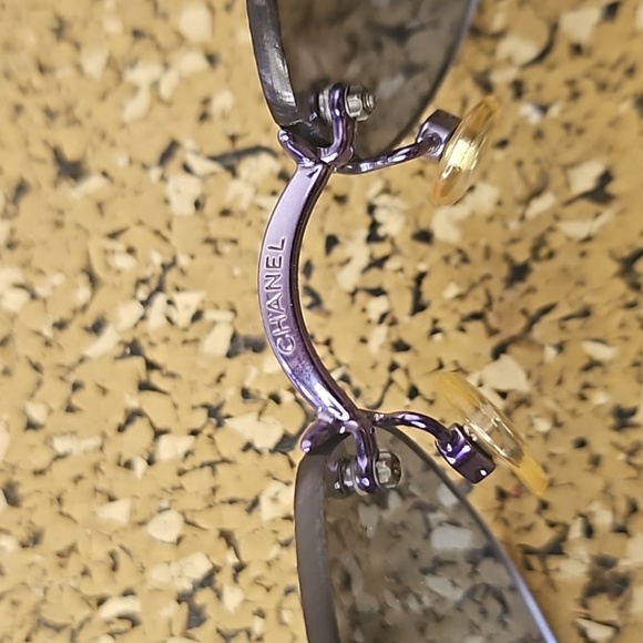 Chanel Blue Hombré Metallic Blue Hardware Rimless Sunglasses - Picture 8 of 9